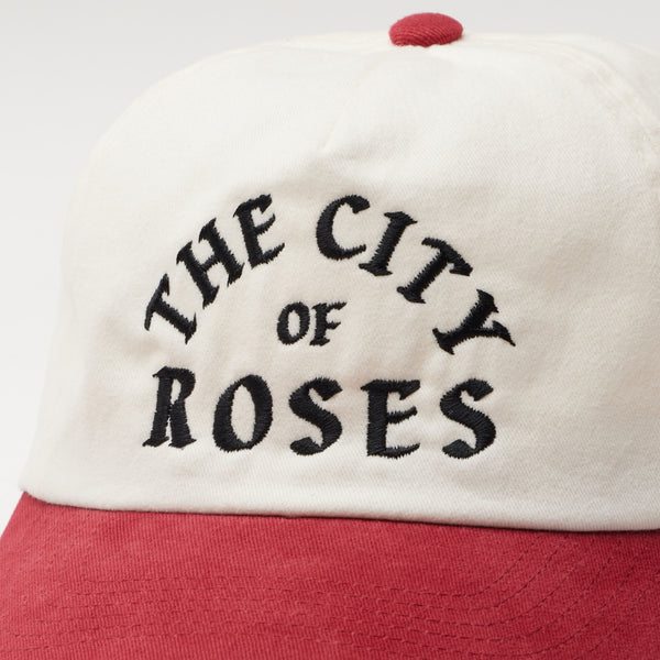 City of Roses Cap - Cream/Washed Red