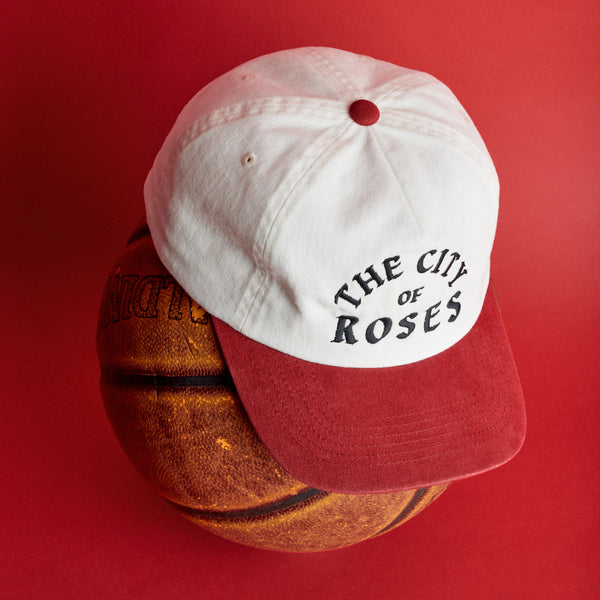 City of Roses Cap - Cream/Washed Red